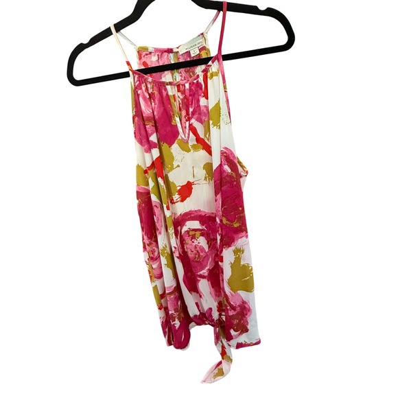 Allison Joy Tops - Allison Joy Womens Halter Neck Floral Tie Front Blouse Pink Size Large Resort